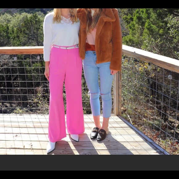 Leith Pink High Waist Flare Pants - Picture 6 of 6